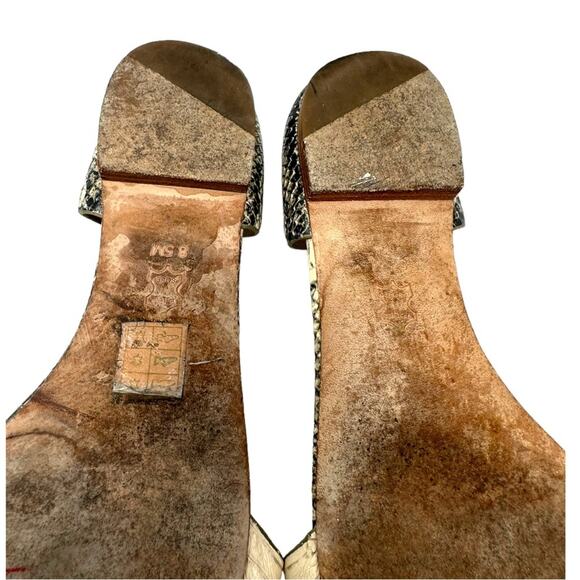 Tory Burch Savannah D'Orsay Snakeskin Print Flat Sandals Size 8.5 - Picture 9 of 11